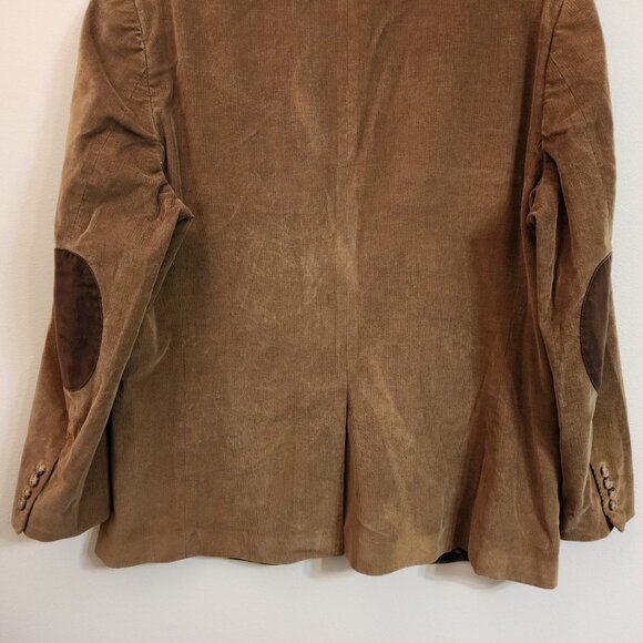 LRL Ralph Lauren Brown Corduroy Sport Coat Jacket Blazer 46R Elbow Patch Dog - Picture 12 of 16